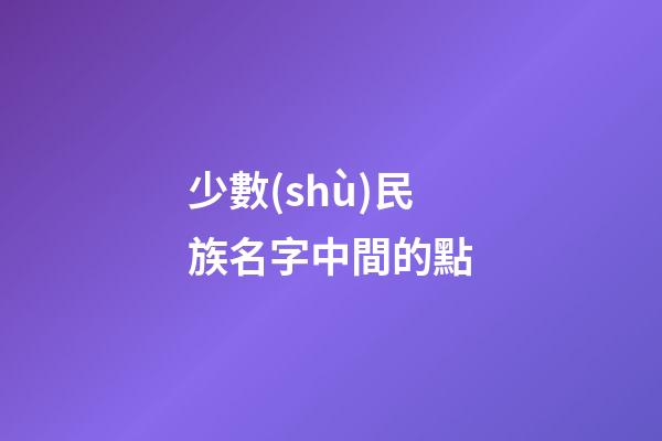 少數(shù)民族名字中間的點