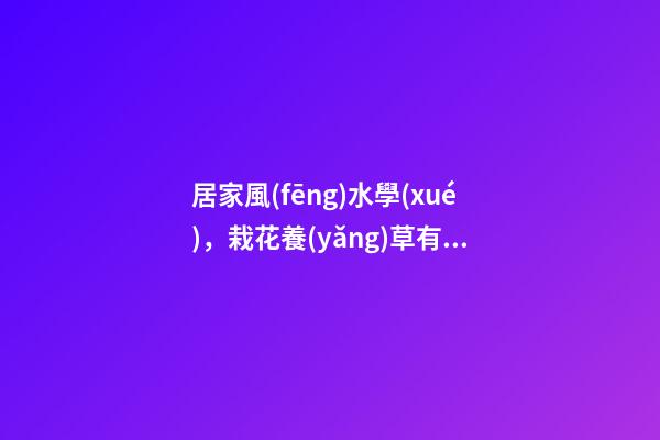 居家風(fēng)水學(xué)，栽花養(yǎng)草有學(xué)問，房子住得旺不旺得看它們說了算