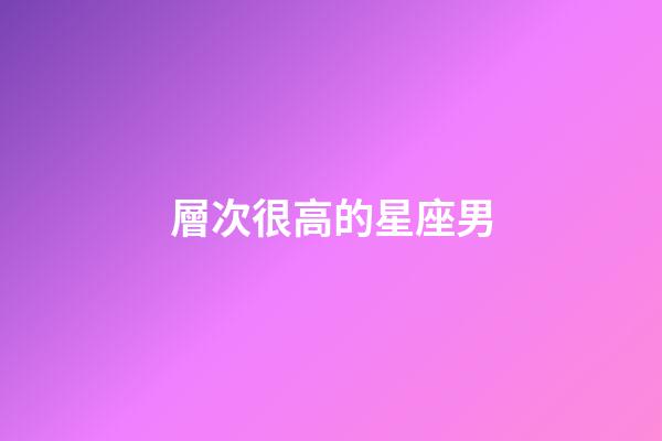 層次很高的星座男
