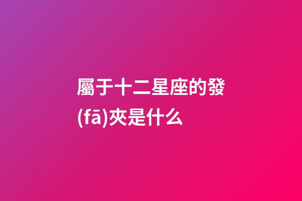 屬于十二星座的發(fā)夾是什么