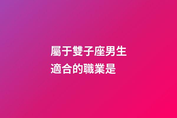 屬于雙子座男生適合的職業是-第1張-星座運勢-玄機派