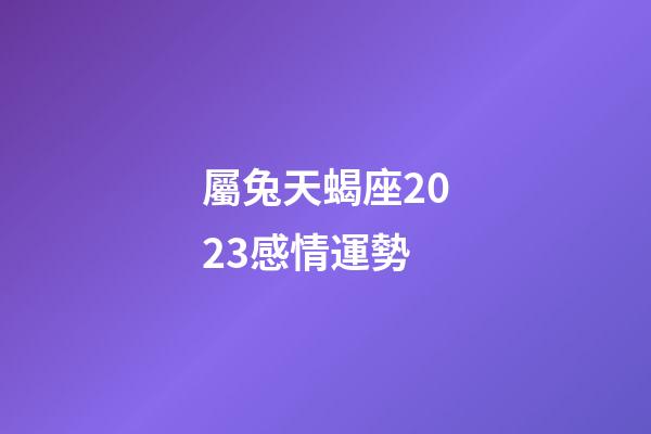 屬兔天蝎座2023感情運勢-第1張-星座運勢-玄機派