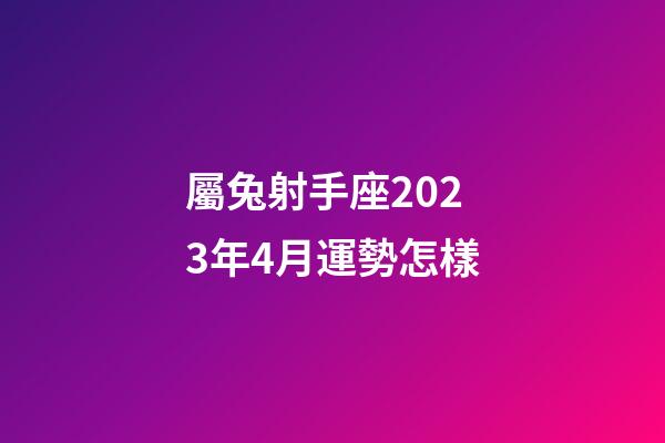 屬兔射手座2023年4月運勢怎樣-第1張-星座運勢-玄機派