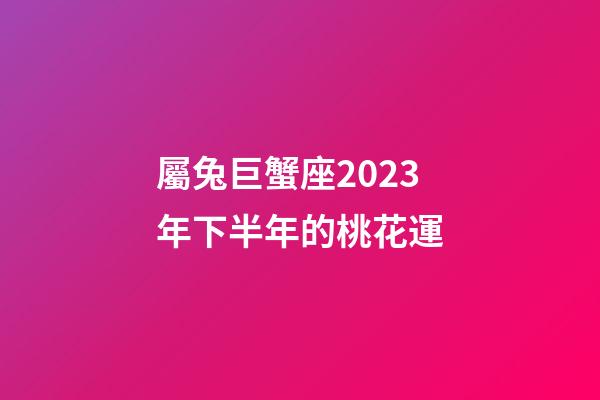 屬兔巨蟹座2023年下半年的桃花運-第1張-星座運勢-玄機派