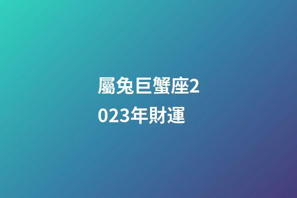 屬兔巨蟹座2023年財運-第1張-星座運勢-玄機派
