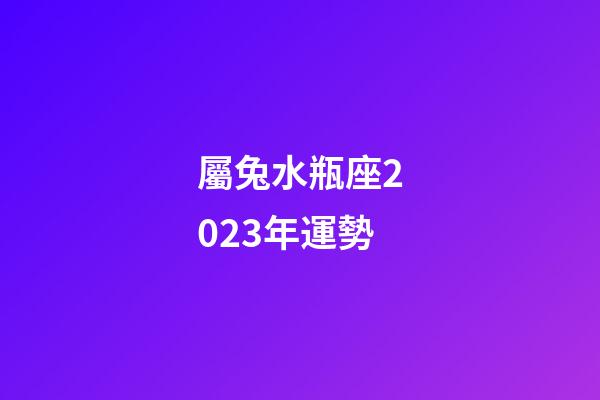 屬兔水瓶座2023年運勢-第1張-星座運勢-玄機派
