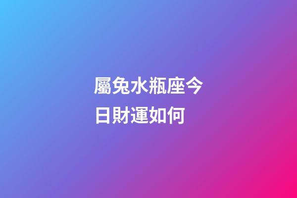 屬兔水瓶座今日財運如何-第1張-星座運勢-玄機派