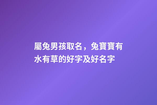 屬兔男孩取名，兔寶寶有水有草的好字及好名字-第1張-觀點-玄機派