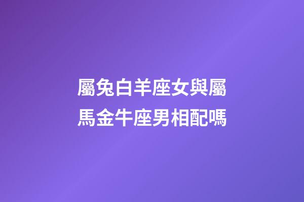 屬兔白羊座女與屬馬金牛座男相配嗎-第1張-星座運勢-玄機派