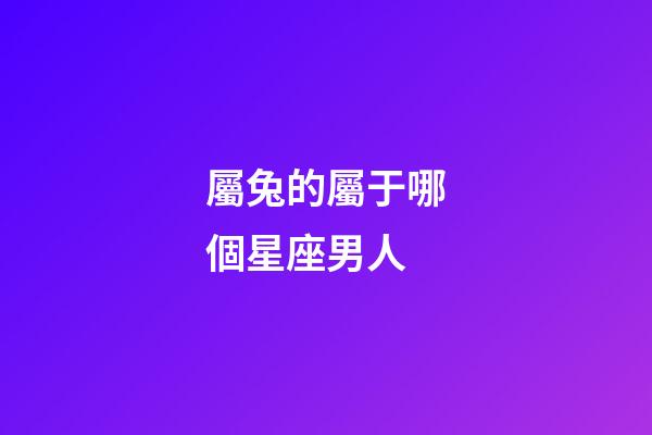 屬兔的屬于哪個星座男人