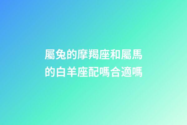 屬兔的摩羯座和屬馬的白羊座配嗎合適嗎-第1張-星座運(yùn)勢(shì)-玄機(jī)派