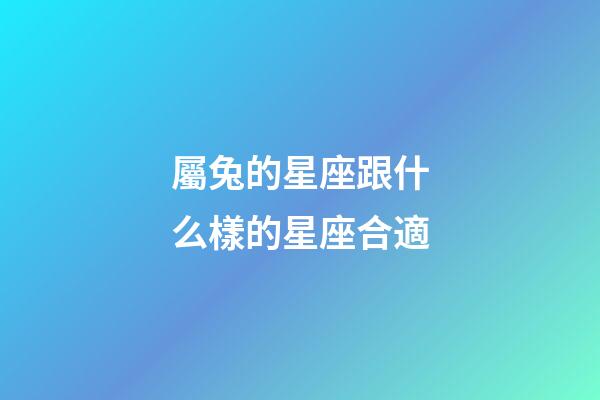 屬兔的星座跟什么樣的星座合適