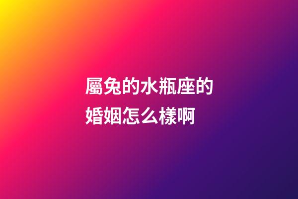 屬兔的水瓶座的婚姻怎么樣啊-第1張-星座運勢-玄機派