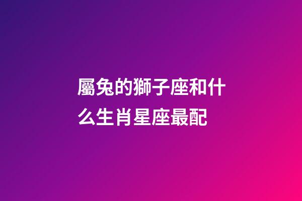 屬兔的獅子座和什么生肖星座最配-第1張-星座運勢-玄機派