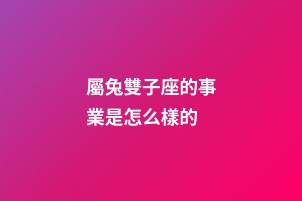 屬兔雙子座的事業是怎么樣的-第1張-星座運勢-玄機派