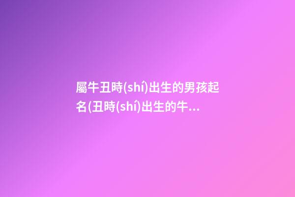 屬牛丑時(shí)出生的男孩起名(丑時(shí)出生的牛寶寶男孩取名字)