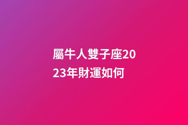 屬牛人雙子座2023年財運如何-第1張-星座運勢-玄機派