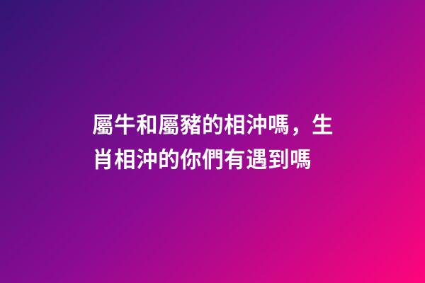 屬牛和屬豬的相沖嗎，生肖相沖的你們有遇到嗎-第1張-觀點-玄機派