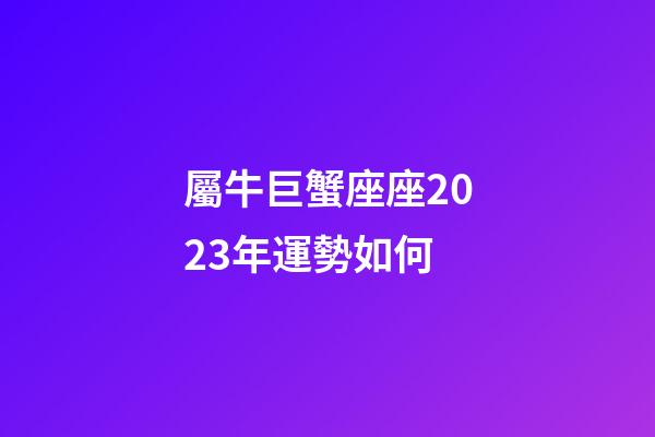 屬牛巨蟹座座2023年運勢如何-第1張-星座運勢-玄機派
