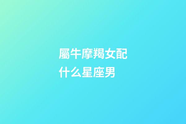 屬牛摩羯女配什么星座男-第1張-星座運勢-玄機派
