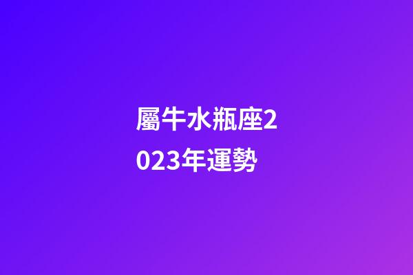 屬牛水瓶座2023年運勢-第1張-星座運勢-玄機派