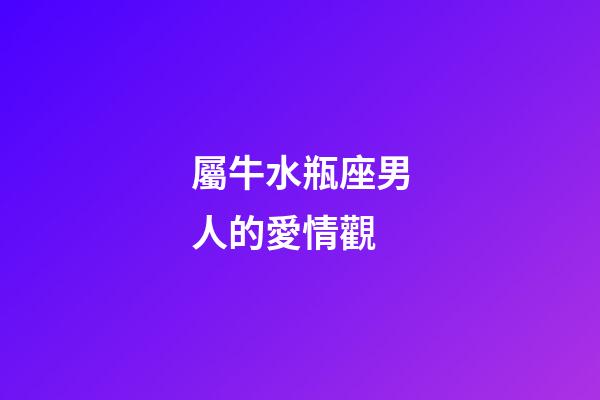 屬牛水瓶座男人的愛情觀-第1張-星座運勢-玄機派