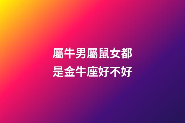 屬牛男屬鼠女都是金牛座好不好-第1張-星座運勢-玄機派