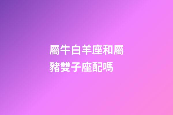 屬牛白羊座和屬豬雙子座配嗎-第1張-星座運勢-玄機派