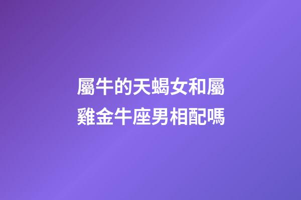 屬牛的天蝎女和屬雞金牛座男相配嗎-第1張-星座運勢-玄機派