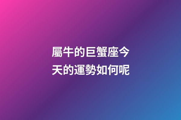 屬牛的巨蟹座今天的運勢如何呢-第1張-星座運勢-玄機派