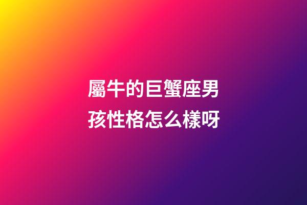 屬牛的巨蟹座男孩性格怎么樣呀-第1張-星座運勢-玄機派