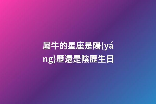屬牛的星座是陽(yáng)歷還是陰歷生日