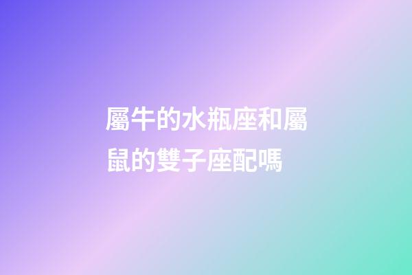 屬牛的水瓶座和屬鼠的雙子座配嗎-第1張-星座運勢-玄機派