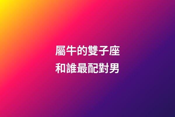屬牛的雙子座和誰最配對男-第1張-星座運勢-玄機派