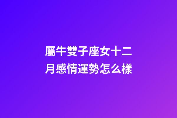 屬牛雙子座女十二月感情運勢怎么樣-第1張-星座運勢-玄機派