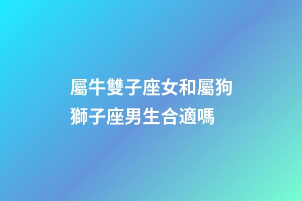 屬牛雙子座女和屬狗獅子座男生合適嗎-第1張-星座運勢-玄機派