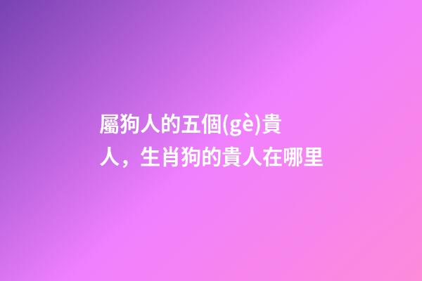 屬狗人的五個(gè)貴人，生肖狗的貴人在哪里-第1張-觀點(diǎn)-玄機(jī)派
