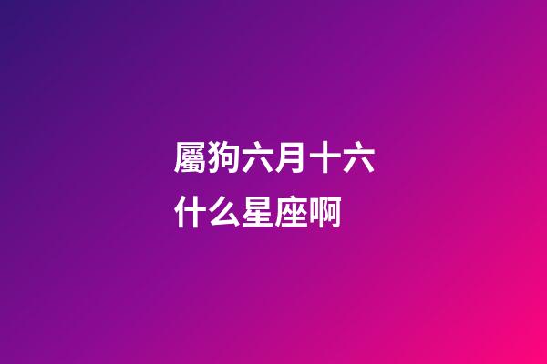 屬狗六月十六什么星座啊-第1張-星座運勢-玄機派