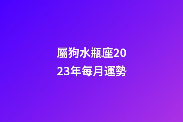 屬狗水瓶座2023年每月運勢-第1張-星座運勢-玄機派