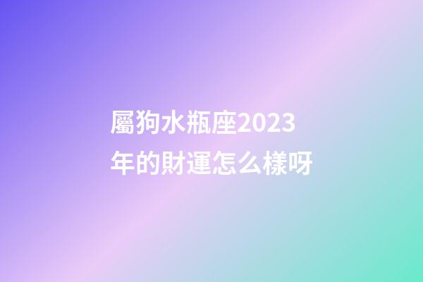 屬狗水瓶座2023年的財運怎么樣呀-第1張-星座運勢-玄機派