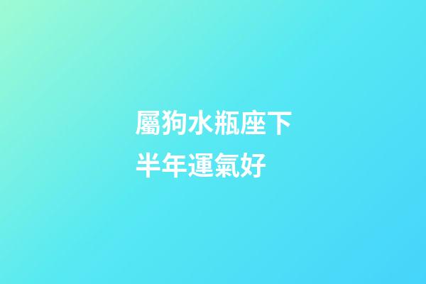 屬狗水瓶座下半年運氣好