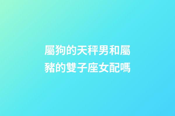 屬狗的天秤男和屬豬的雙子座女配嗎-第1張-星座運勢-玄機派