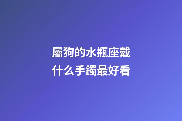 屬狗的水瓶座戴什么手鐲最好看-第1張-星座運勢-玄機派