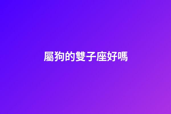 屬狗的雙子座好嗎-第1張-星座運勢-玄機派