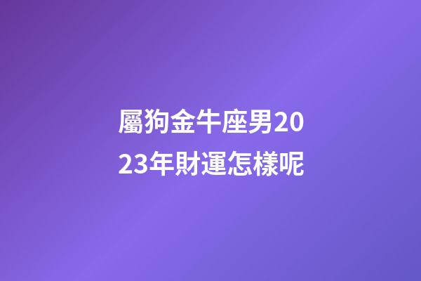 屬狗金牛座男2023年財運怎樣呢-第1張-星座運勢-玄機派