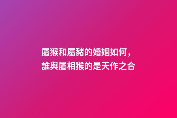 屬猴和屬豬的婚姻如何，誰與屬相猴的是天作之合-第1張-觀點-玄機派