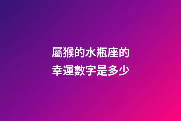 屬猴的水瓶座的幸運數字是多少-第1張-星座運勢-玄機派