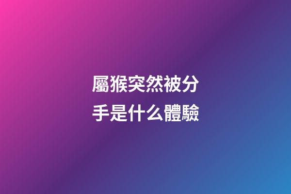 屬猴突然被分手是什么體驗