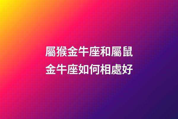 屬猴金牛座和屬鼠金牛座如何相處好-第1張-星座運勢-玄機派