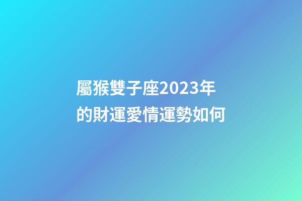 屬猴雙子座2023年的財運愛情運勢如何-第1張-星座運勢-玄機(jī)派